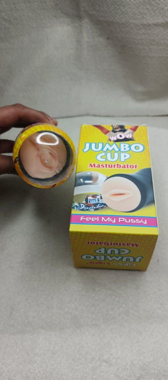 Jumbo cup in mans image 2